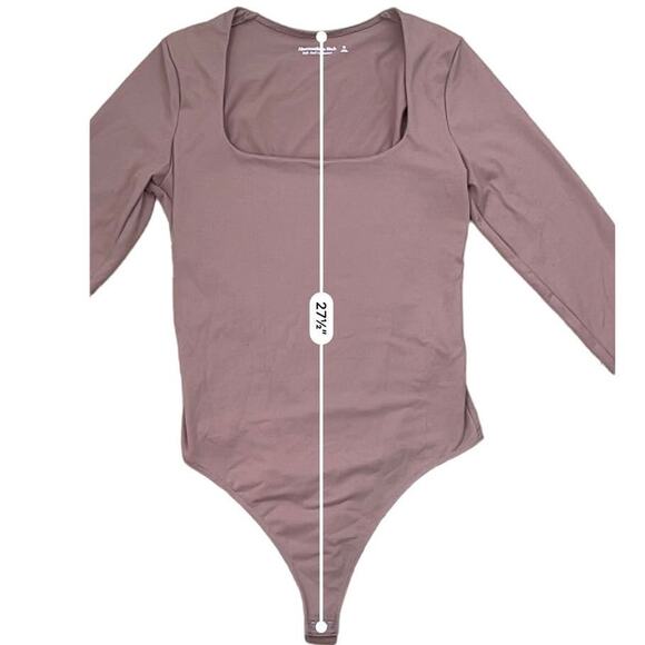 Abercrombie & Fitch Long Sleeeve Seamless Bodysuit Mocha Women’s Size Medium - Picture 6 of 6